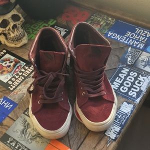 Burgundy suede Vans